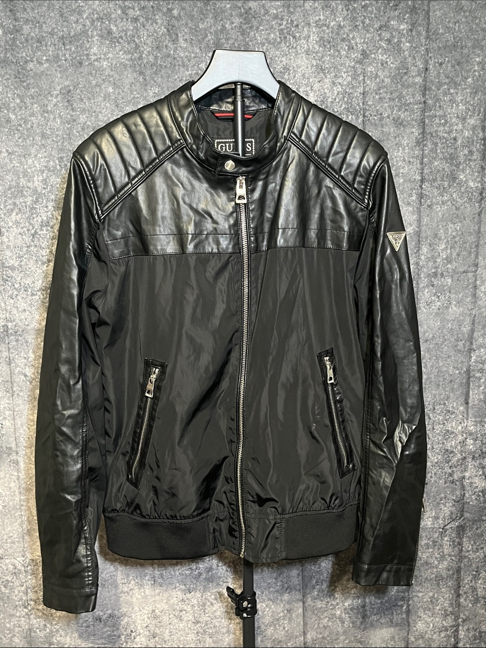 Guess Black Moto Men's Bomber Jacket